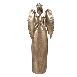 Clayre & Eef Statuetta decorativa di Natale Angelo 52x22x144 cm Color oro Metallo