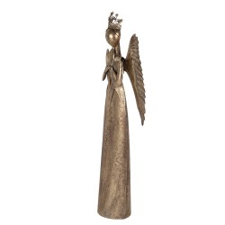Clayre & Eef Statuetta decorativa di Natale Angelo 52x22x144 cm Color oro Metallo