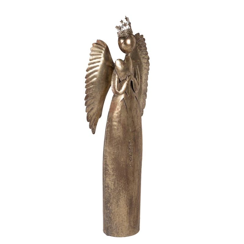 Clayre & Eef Statuetta decorativa di Natale Angelo 52x22x144 cm Color oro Metallo