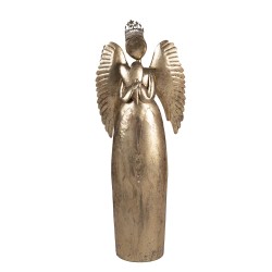 Clayre & Eef Weihnachtsdekorationsfigur Engel 36x15x100 cm Goldfarbig Metall
