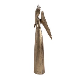 Clayre & Eef Weihnachtsdekorationsfigur Engel 36x15x100 cm Goldfarbig Metall