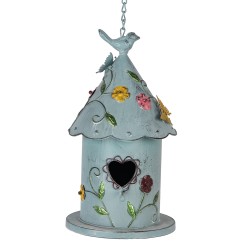 Clayre & Eef Casette per uccelli 16x19x29 cm Blu Metallo