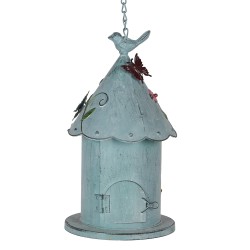 Clayre & Eef Casette per uccelli 16x19x29 cm Blu Metallo