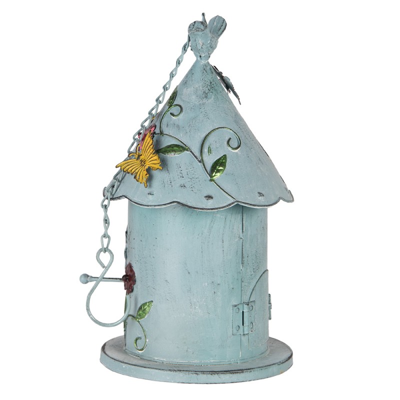 Clayre & Eef Casette per uccelli 16x19x29 cm Blu Metallo