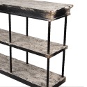 Clayre & Eef Tavolino da appoggio 120x40x90 cm Nero Beige Legno Metallo
