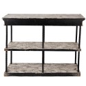 Clayre & Eef Tavolino da appoggio 120x40x90 cm Nero Beige Legno Metallo