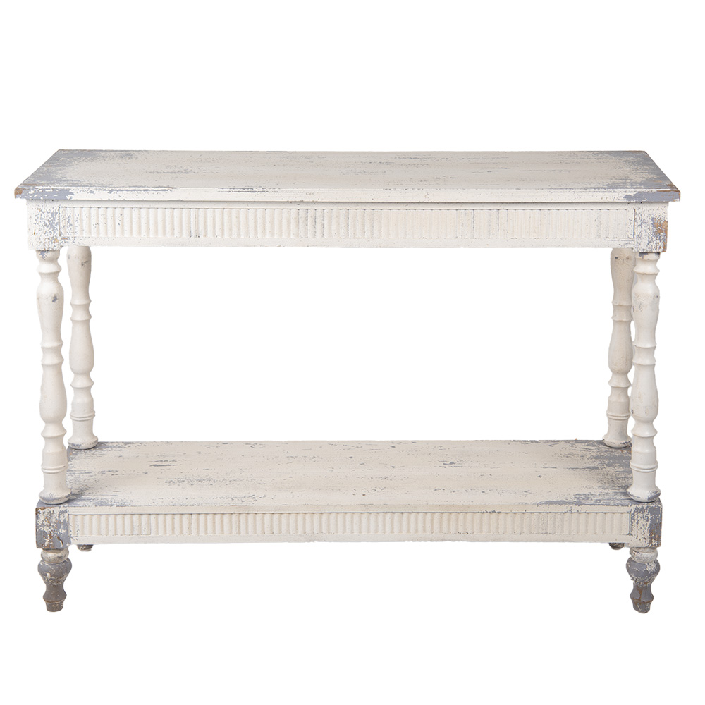 Clayre & Eef Sidetable 110x35x78 cm Wit Hout