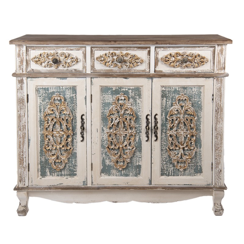 Clayre & Eef Credenza 126x40x112 cm Bianco Marrone Legno