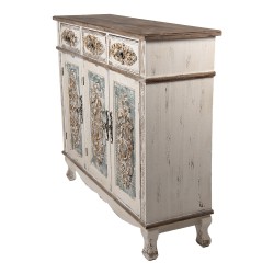 Clayre & Eef Credenza 126x40x112 cm Bianco Marrone Legno