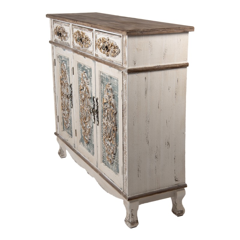 Clayre & Eef Credenza 126x40x112 cm Bianco Marrone Legno