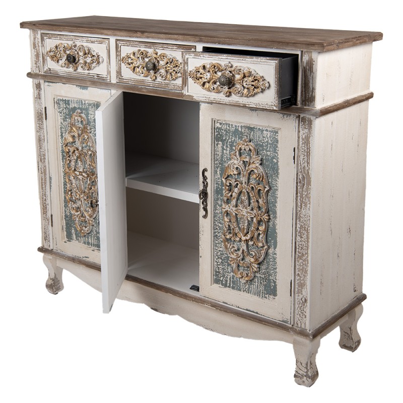 Clayre & Eef Credenza 126x40x112 cm Bianco Marrone Legno