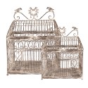 Clayre & Eef Decorazione gabbia set di 2 43x29x56 / 35x25x41 cm Marrone Metallo