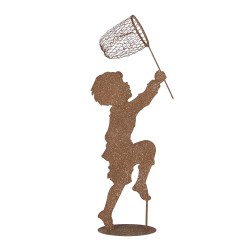 Clayre & Eef Statuetta decorativa Bambino 33x13x88 cm Marrone Metallo