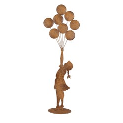 Clayre & Eef Statuetta decorativa Bambino 27x12x80 cm Marrone Metallo