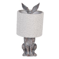Clayre & Eef Lampada da tavolo Coniglio Ø 20x43 cm Marrone Grigio Plastica