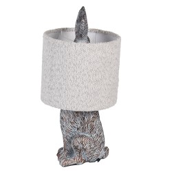 Clayre & Eef Lampada da tavolo Coniglio Ø 20x43 cm Marrone Grigio Plastica