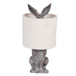 Clayre & Eef Lampada da tavolo Coniglio Ø 20x43 cm Marrone Beige Plastica