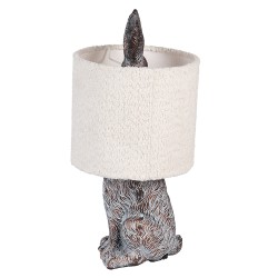 Clayre & Eef Lampada da tavolo Coniglio Ø 20x43 cm Marrone Beige Plastica