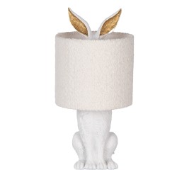 Clayre & Eef Lampe de table Lapin Ø 20x43 cm Blanc Plastique