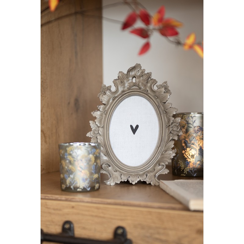 Clayre & Eef Bilderrahmen 10x15 cm Braun Polyresin Oval