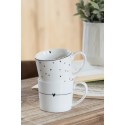 Clayre & Eef Tazza 275 ml Bianco Ceramica Cuoricini