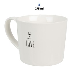 Clayre & Eef Tasse 275 ml Weiß Keramik Herz