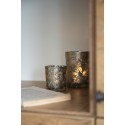Clayre & Eef Teelichthalter 2er Set Ø 7x8 / 10x13 cm Grau Glas Blumen