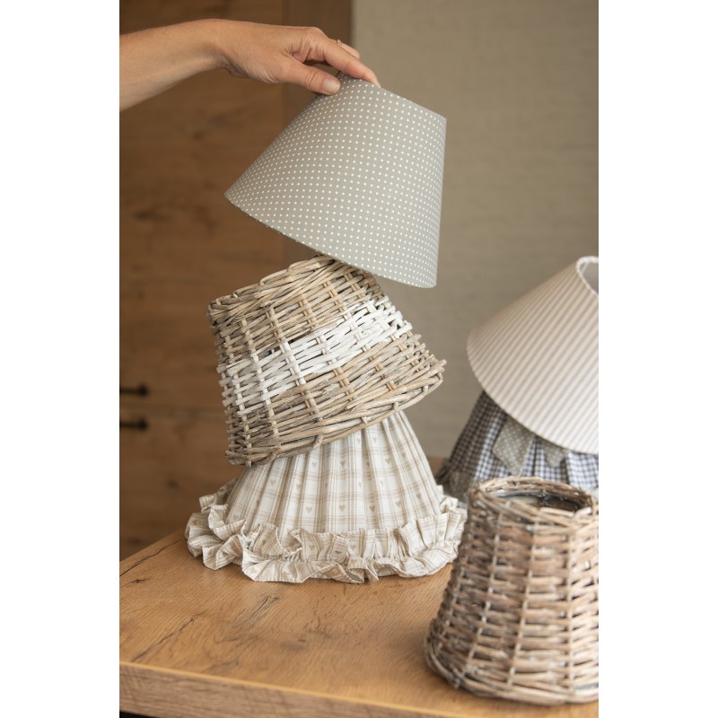 Clayre & Eef Abat-jour Ø 23x16 cm Beige Rotin Rond