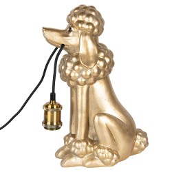 Clayre & Eef Tafellamp Hond Poedel 27x16x38 cm Goudkleurig Kunststof