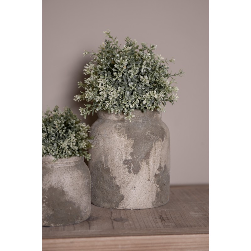 Clayre & Eef Blumentopf Ø 18x20 cm Grau Beige Terrakotta