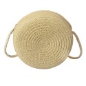 Clayre & Eef Sac à main Ø 14x8 cm Beige Paille en papier Rond