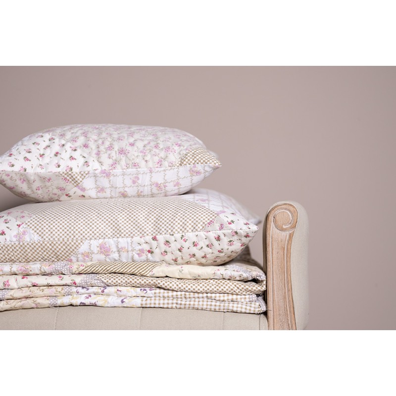Clayre & Eef Tagesdecke 180x250 cm Grün Beige Polyester