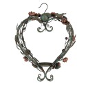 Clayre & Eef Candle holder 43x22x60 cm Green Metal Heart-Shaped