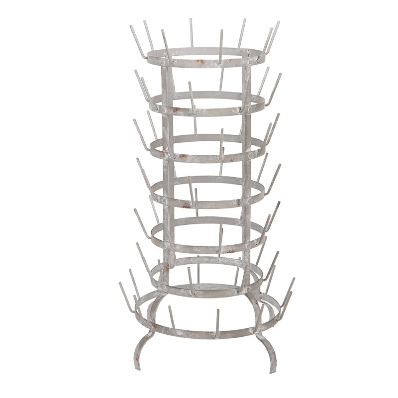 Clayre & Eef Porte-tasses Ø 37x66 cm Gris Métal