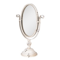 Clayre & Eef Specchio da tavolo 34x16x50 cm Beige Metallo Vetro Ovale