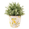Clayre & Eef Pot de fleurs Ø 13x12 cm Jaune Céramique Citron