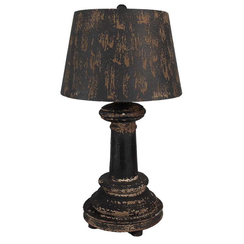Clayre & Eef Tafellamp Ø 35x64 cm Zwart Hout Metaal