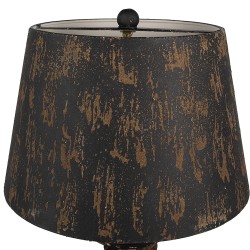 Clayre & Eef Tafellamp Ø 35x64 cm Zwart Hout Metaal