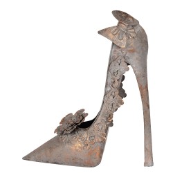 Clayre & Eef Decorative Figurine Shoe 32x12x36 cm Copper colored Metal