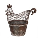 Clayre & Eef Storage Basket Chicken 39x39x25 cm Brown Grey Metal