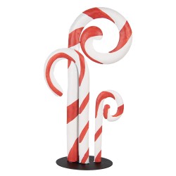 Clayre & Eef Christmas Decoration Figurine Candy Cane 24x11x46 cm White Red Metal
