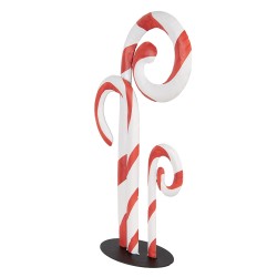 Clayre & Eef Christmas Decoration Figurine Candy Cane 24x11x46 cm White Red Metal