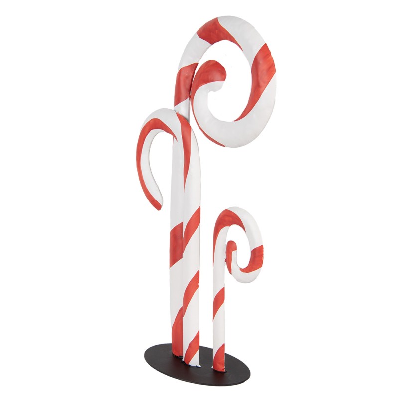 Clayre & Eef Christmas Decoration Figurine Candy Cane 24x11x46 cm White Red Metal