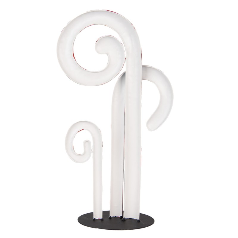 Clayre & Eef Christmas Decoration Figurine Candy Cane 24x11x46 cm White Red Metal