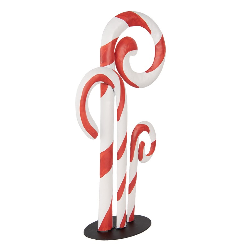 Clayre & Eef Christmas Decoration Figurine Candy Cane 24x11x46 cm White Red Metal