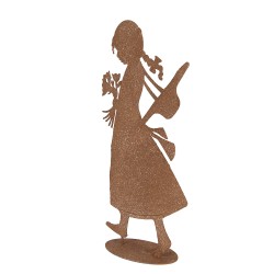 Clayre & Eef Decorative Figurine Child 21x10x43 cm Brown Metal