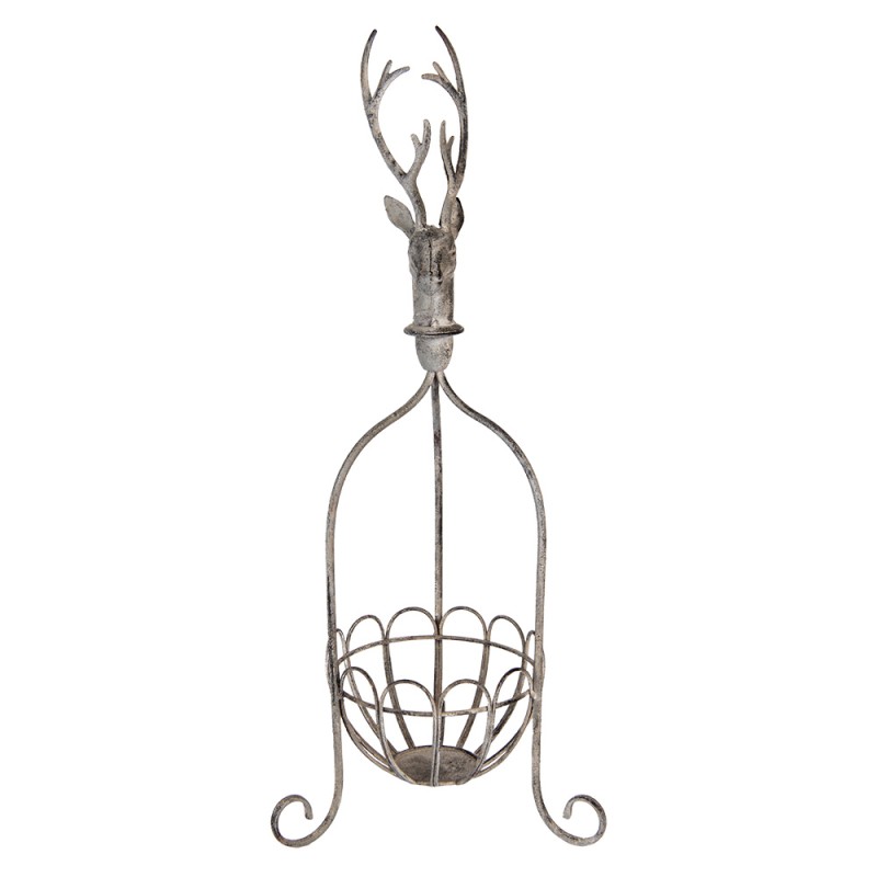 Clayre & Eef Cesto decorativo 28x28x68 cm Grigio Metallo Cervo