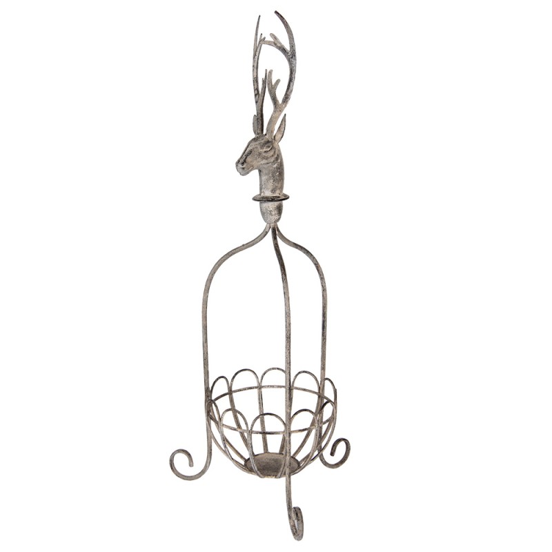 Clayre & Eef Cesto decorativo 28x28x68 cm Grigio Metallo Cervo