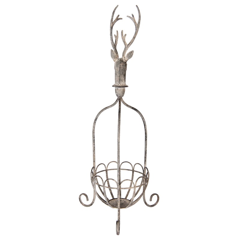 Clayre & Eef Cesto decorativo 28x28x68 cm Grigio Metallo Cervo