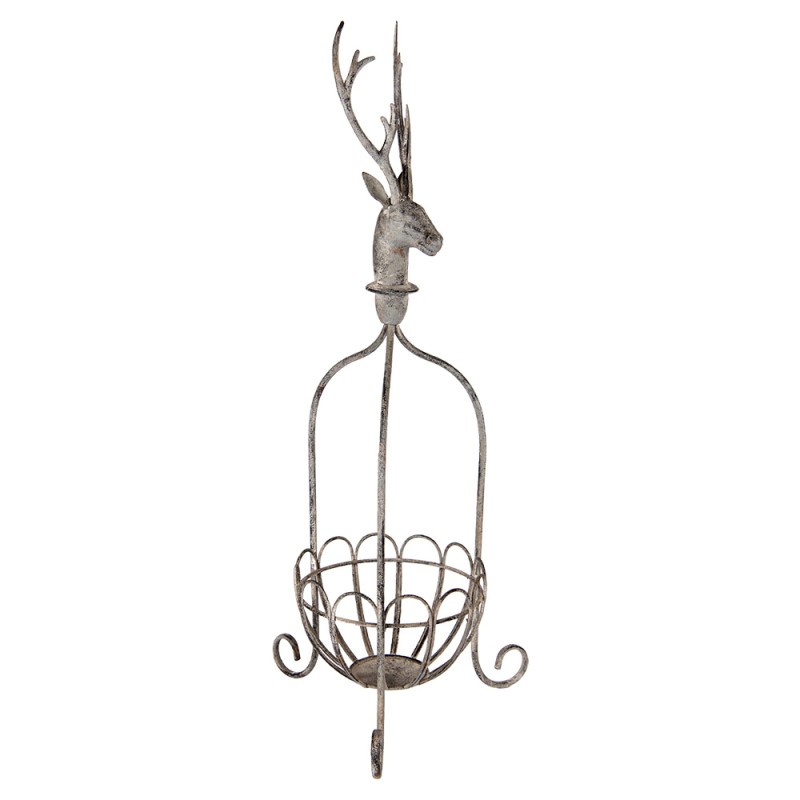 Clayre & Eef Cesto decorativo 28x28x68 cm Grigio Metallo Cervo